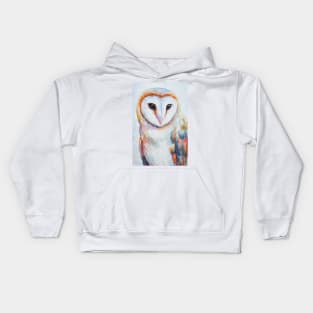 Hand drawing of a polar owl. Kids Hoodie